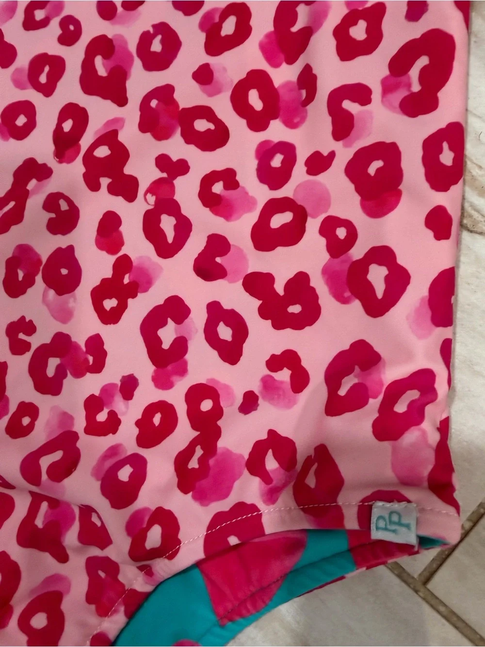 Posh Peanut Teal Swimsuit with Hot Pink Leopard Print